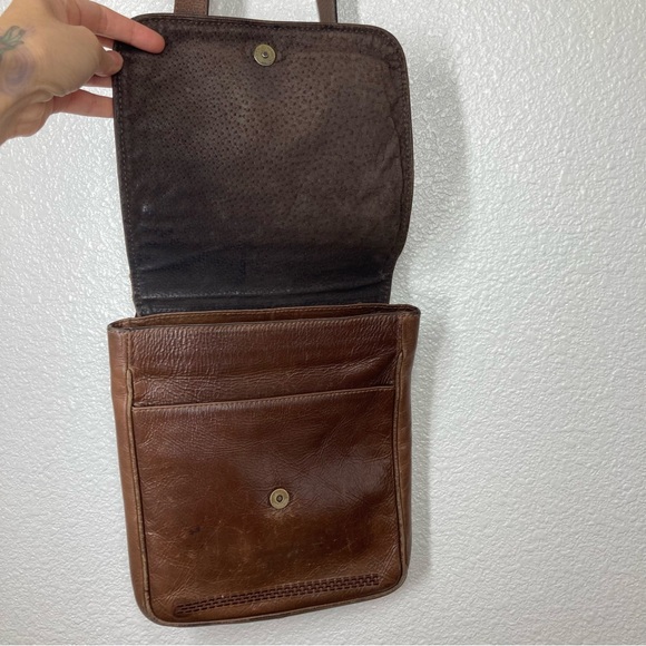 VELEZ Leather Colombia Messenger crossbody Bag Vintage Brown 8x10" - Picture 7 of 16